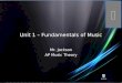 Unit 1 – Fundamentals of Music Mr. Jackson AP Music Theory V