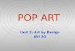 POP ART Unit 2: Art by Design AVI 2O. What is Pop Art? “Pop Art” is an abbreviation for “Popular Art” Pop Art is an art movement that draws inspiration