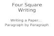 Writing a Paper  Paragraph by Paragraph Four Square Writing