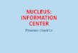 NUCLEUS: INFORMATION CENTER Presenter: Oanh Le. Animal Cell (cutaway view of generalized cell) Presenter: Oanh Le