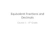 Equivalent Fractions and Decimals Course 1 – 6 th Grade
