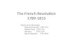 The French Revolution 1789-1815 Phases of the Revolution National Assembly 1789-1791 Radical Phase1792-1794 Directory1795-1799 Age of Napoleon1799-1815