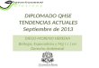 DIPLOMADO QHSE TENDENCIAS ACTUALES Septiembre de 2013 DIEGO MORENO HEREDIA Biólogo, Especialista y Mg ( c ) en Derecho Ambiental