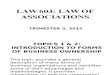 LAW603 Law of Association Lecture 1