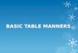 Basic Table Manners
