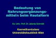 Bedeutung von Nahrungsergänzungs- mitteln beim Hautaltern Ao. Univ. Prof. Dr. Jolanta Schmidt Kosmetikambulanz Universitätshautklinik Wien