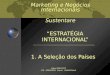 Marketing e Negócios Internacionais Sustentare “ESTRATÉGIA INTERNACIONAL” 1. A Seleção dos Países Hubert DROUVOT IAE - GRENOBLE France -UNAMA Brasil