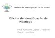 Oficina de Identificação de Plásticos Prof. Geraldo Lopes Crossetti Grupo Lavoisier Relato da participação no IV SIEPE