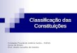 Classificação das Constituições Fundação Presidente Antônio Carlos – FUPAC Curso de Direito Prof.: Noelle Carvalho del Giúdice