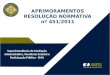APRIMORAMENTOS RESOLUÇÃO NORMATIVA nº 451/2011 Superintendência de Mediação Administrativa, Ouvidoria Setorial e Participação Pública - SMA