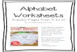 Alphabet Worksheets From a to Z