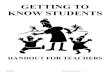 Getting to Know Students Packet