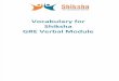Vocabulary for Shiksha GRE Verbal Module