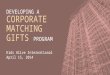 Developing a Corporate Matching Gifts Program