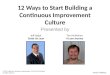 Building a Continuous Improv Ment Culture