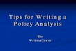 Writing a Policy Analysis