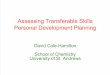 Assessing Personal Transferable Skills and Personal Development Planning