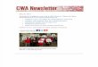 CWA Newsletter, THursday, May 30, 2013