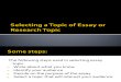 1 Selecting a Topic of Essay or Research Topic