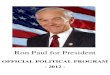 Ron Paul for President - Official Political Program 2012