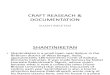 Craft Reaseach & Documentation