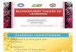 Behaviourist Theory of Learning