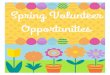 Spring Volunteer Opportunities