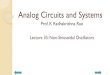 Prof. K Radhakrishna Rao Lecture 35: Non-Sinusoidal Oscillators