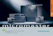 MICROMASTER 420/430/440 Inverters 0.12 kW to 250 kW Catalog 
