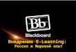 Blackboard. Часть 1. Внедрение E-Learning