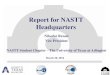 Report for NASTT Headquarters