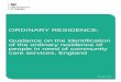 ORDINARY RESIDENCE: Guidance on the identification of the 