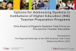 Options for Addressing Dyslexia in Institutions of Higher Education