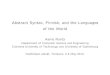 Abstract Syntax, Finnish, and the Languages of the World