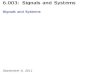 MIT EECS: 6.003 Signals and Systems lecture notes (Fall 2011)