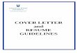 COVER LETTER and RESUME GUIDELINES