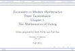 Excursions in Modern Mathematics Peter Tannenbaum Chapter 1 