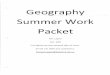 MYP World History & Geography Summer Work 2016