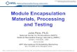 Module Encapsulation Materials, Processing and Testing 