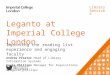 Leganto at Imperial College London: Improving the reading list user experience and engaging faculty