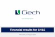 CIECH - Financial results for 1H2016