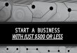 Start A Business For $500 or Less!