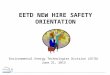 New Hire Safety Orientation by ETA Safety