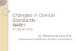 Changes in Clinical Standards -NABH by Dr.Mahboob ali khan Phd
