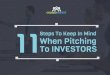 11 steps keep in mind while pitching to an investor