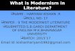 Modernism in a Literature