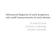 Ultrasound diagnosis of early pregnancy and cutoff measurements of early demise