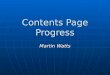 Contents Page Progress Slide