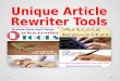 Unique Article Rewriter Tools Online