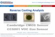 Cambridge CMOS Sensor CCS801 Volatile Organic Compound MEMS Gas Sensor 2015 teardown reverse costing report published by Yole Developpement 2015